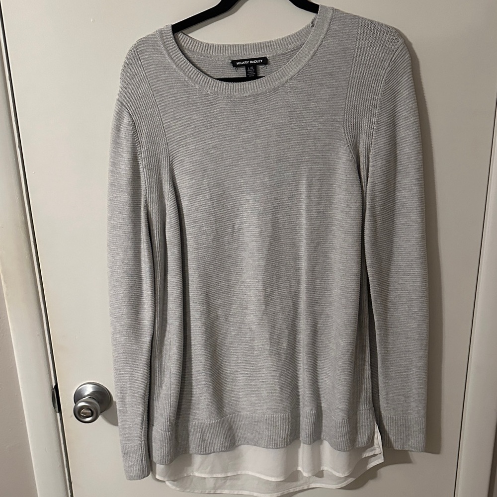 Hilary Radley Heather Gray Crew Neck Sweater